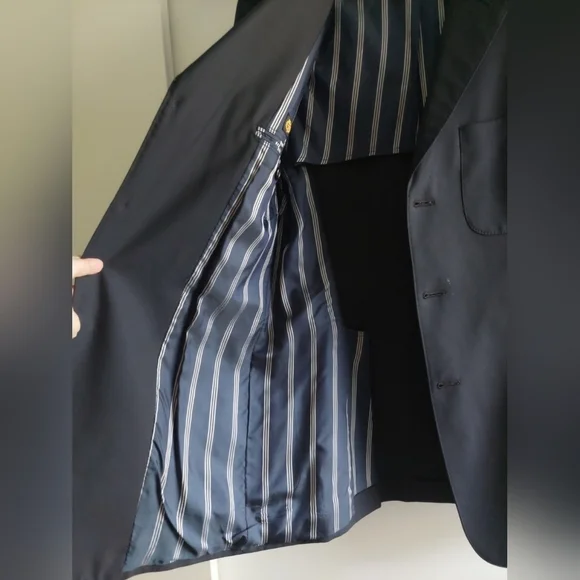 Brooks Brothers 1818 Regent Classic Blazer Jacket Wool Navy Blue 42R Preppy